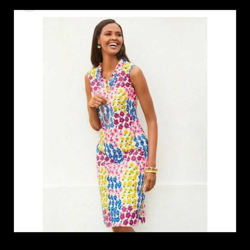 Talbots eyelet floral shift dress- 2P